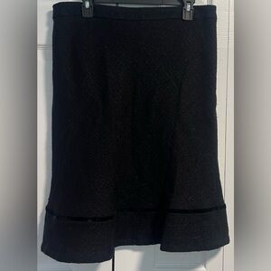 Women's GAP Black Wool Blend Ruffle Hem Skirt